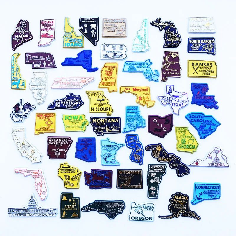 Buy 5 Get 1 U.S. States Refrigerator Magnet USA Puzzle MAP New York  PVC Magnetic Fridge Sticker Home Decor Gifts Collection - Grand Goldman