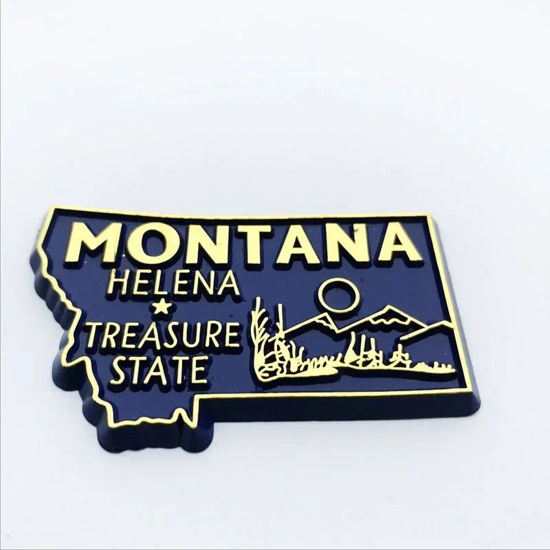 Buy 5 get 1 U.S. States Refrigerator Magnet USA California Montana Wyoming New Jersey California Verginia Montana fridge sticker - Grand Goldman