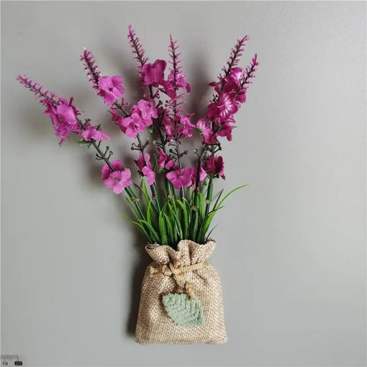 Buy 3 Get 1 Handmade Purple Lavender Artificial Flower with Linen Bag for Fridge Decoration Fake Flowers Magnetic Stickers decor - Grand Goldman