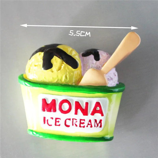 Buy 5 Get 1 3D Simulation Food Cute Cone Ice Cream Choc-ice Resin Refrigerator Magnet Sweetmeats Wholesale Production - Grand Goldman