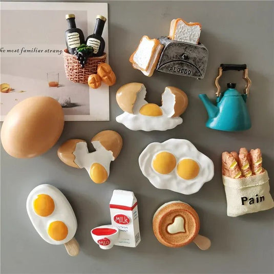 Buy 5 Get 1 Imitation Food Fridge Magnets Kitchen Decoration Simulation Milk Egg Bread Food Refrigerator Magnetic Stickers - Grand Goldman