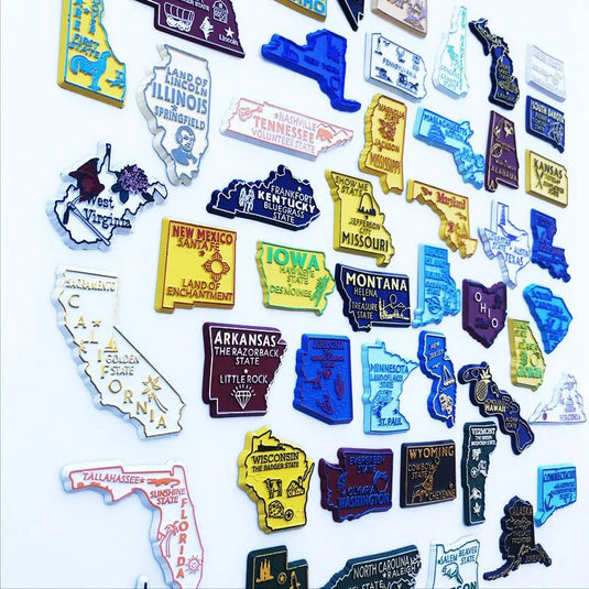 Buy 5 Get 1 U.S. States Refrigerator Magnet USA Puzzle MAP New York  PVC Magnetic Fridge Sticker Home Decor Gifts Collection - Grand Goldman