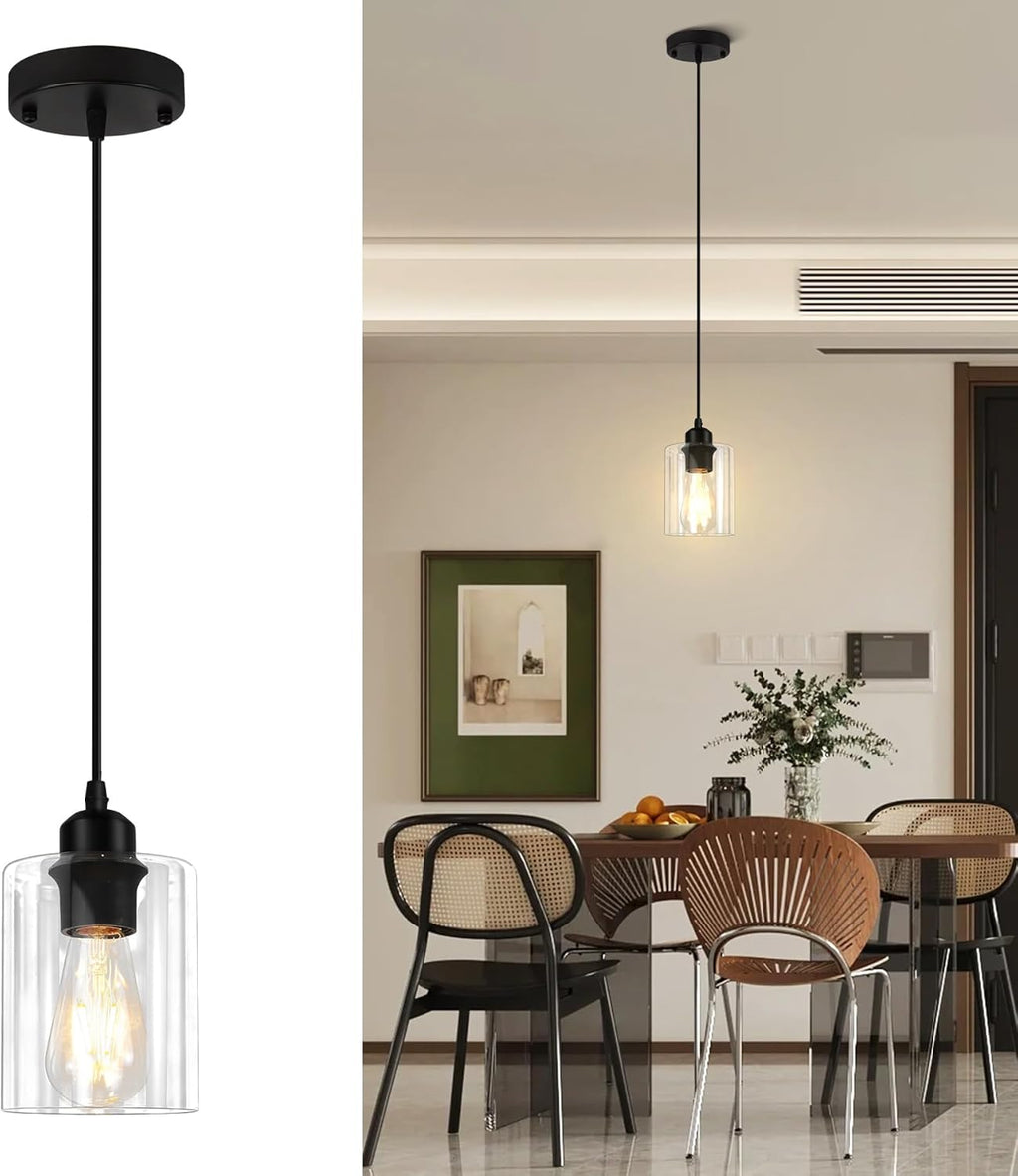 CANMEIJIA 3-Light Pendant Light Fixtures, Farmhouse Kitchen Island Light Fixture, Industrial Hanging Pendant Lighting for Dining Room Bedroom, Black Metal Cage Pendant, E26 Base, Bulbs Not Included - Grand Goldman