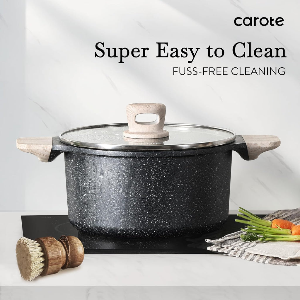 CAROTE 14 Pcs Pots and Pans Set Nonstick,Cookware Set Kitchen Cooking Set with Utensil and Pan Protectors - Grand Goldman