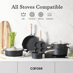 CAROTE 14 Pcs Pots and Pans Set Nonstick,Cookware Set Kitchen Cooking Set with Utensil and Pan Protectors - Grand Goldman