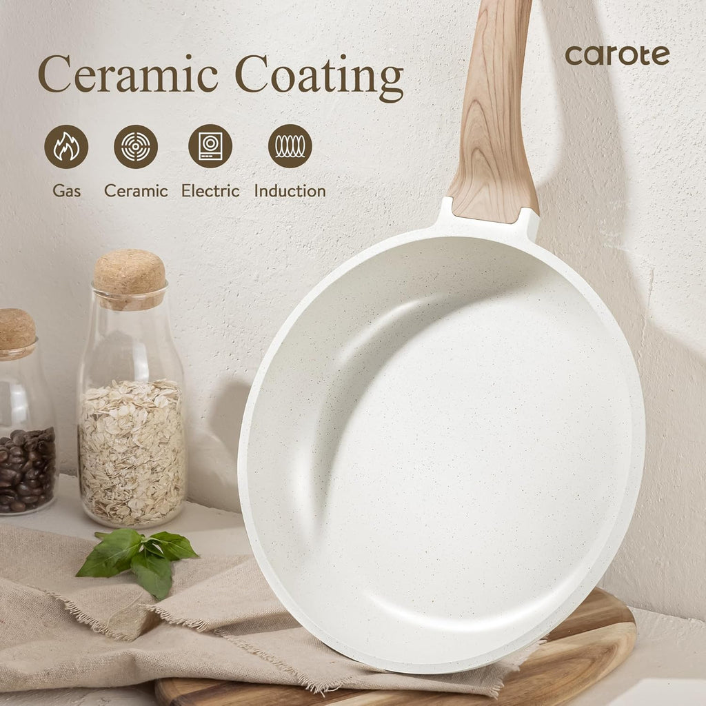 CAROTE 14 Pcs Pots and Pans Set Nonstick,Cookware Set Kitchen Cooking Set with Utensil and Pan Protectors - Grand Goldman