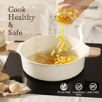 CAROTE 14 Pcs Pots and Pans Set Nonstick,Cookware Set Kitchen Cooking Set with Utensil and Pan Protectors - Grand Goldman