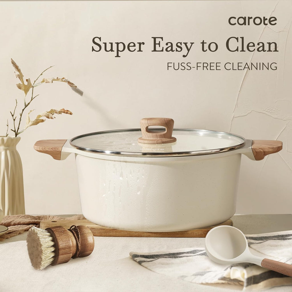 CAROTE 14 Pcs Pots and Pans Set Nonstick,Cookware Set Kitchen Cooking Set with Utensil and Pan Protectors - Grand Goldman