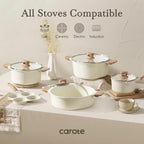 CAROTE 14 Pcs Pots and Pans Set Nonstick,Cookware Set Kitchen Cooking Set with Utensil and Pan Protectors - Grand Goldman