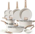 CAROTE 14 Pcs Pots and Pans Set Nonstick,Cookware Set Kitchen Cooking Set with Utensil and Pan Protectors - Grand Goldman