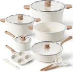 CAROTE 14 Pcs Pots and Pans Set Nonstick,Cookware Set Kitchen Cooking Set with Utensil and Pan Protectors - Grand Goldman