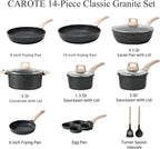 CAROTE 14 Pcs Pots and Pans Set Nonstick,Cookware Set Kitchen Cooking Set with Utensil and Pan Protectors - Grand Goldman