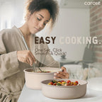 CAROTE Pots and Pans Set, Nonstick Cookware Set Detachable Handle, 11pcs Kitchen Cookware Sets Non Stick with Removable Handle, Induction RV Cookware Set, Oven Safe, Taupe - Grand Goldman