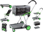 CARTER The Original | Made in Germany | Multi use Functional Collapsible carts | Mobile Folding Trolley | Shopping cart with Storage Crate | Platform Truck (Green) - Grand Goldman