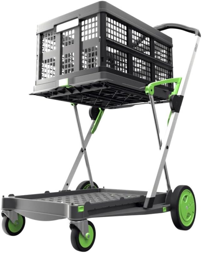 CARTER The Original | Made in Germany | Multi use Functional Collapsible carts | Mobile Folding Trolley | Shopping cart with Storage Crate | Platform Truck (Green) - Grand Goldman