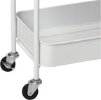 CAXXA 3-Tier Rolling Metal Storage Organizer - Mobile Utility Cart Kitchen Cart with Caster Wheels, White - Grand Goldman