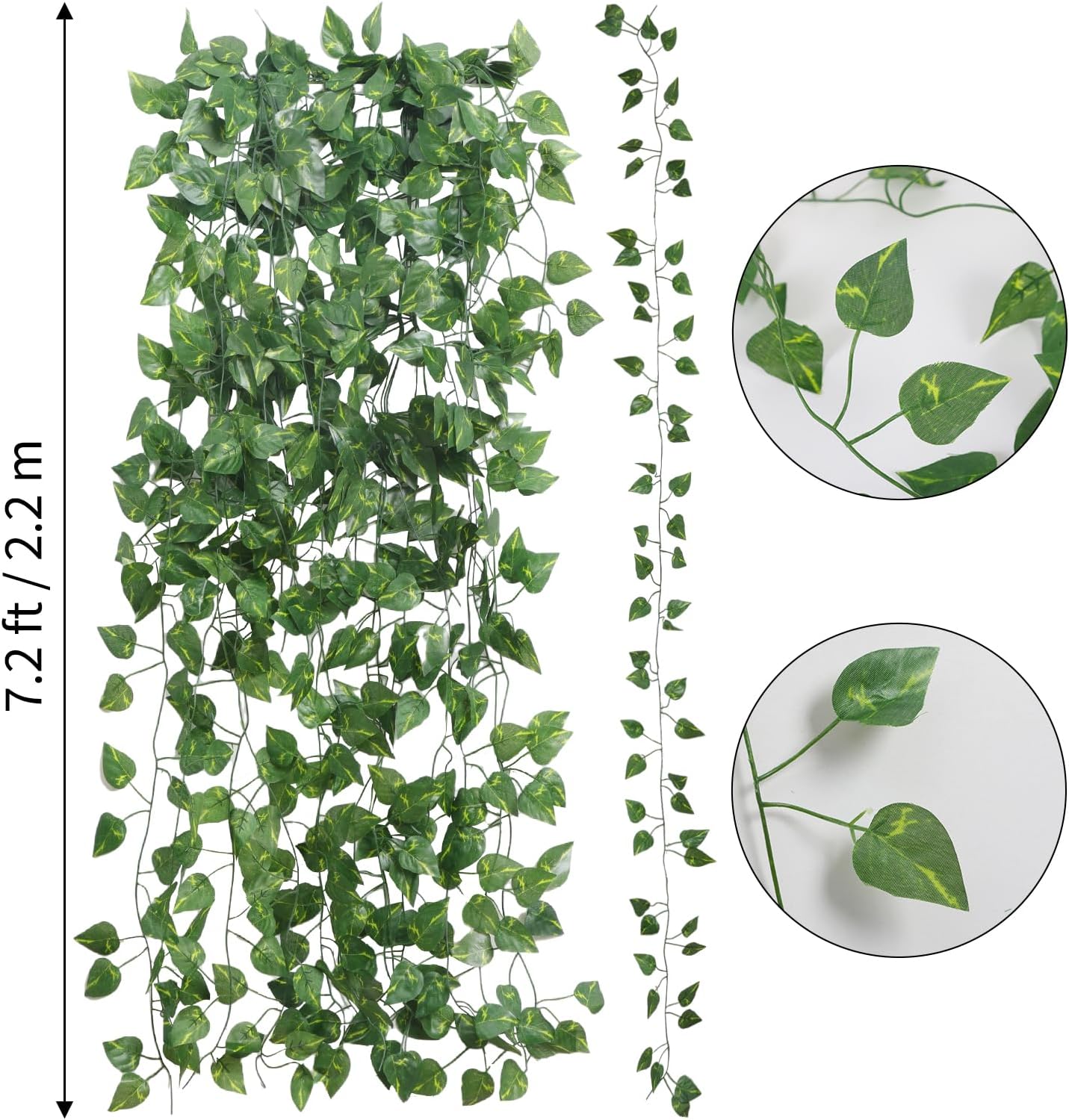 CEWOR 24 Pack 173ft Artificial Ivy Greenery Garland, Fake Vines Hanging Plants Backdrop for Room Bedroom Wall Decor, Green Leaves for Jungle Theme Party Wedding Decoration - Grand Goldman