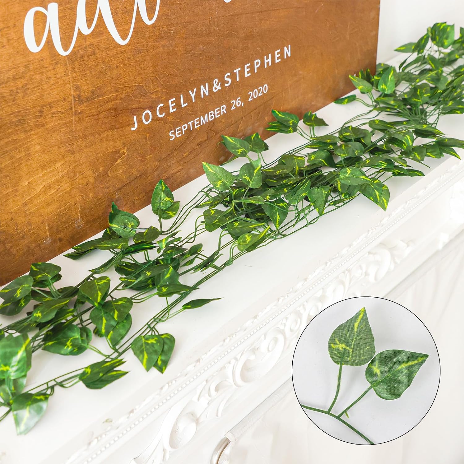 CEWOR 24 Pack 173ft Artificial Ivy Greenery Garland, Fake Vines Hanging Plants Backdrop for Room Bedroom Wall Decor, Green Leaves for Jungle Theme Party Wedding Decoration - Grand Goldman