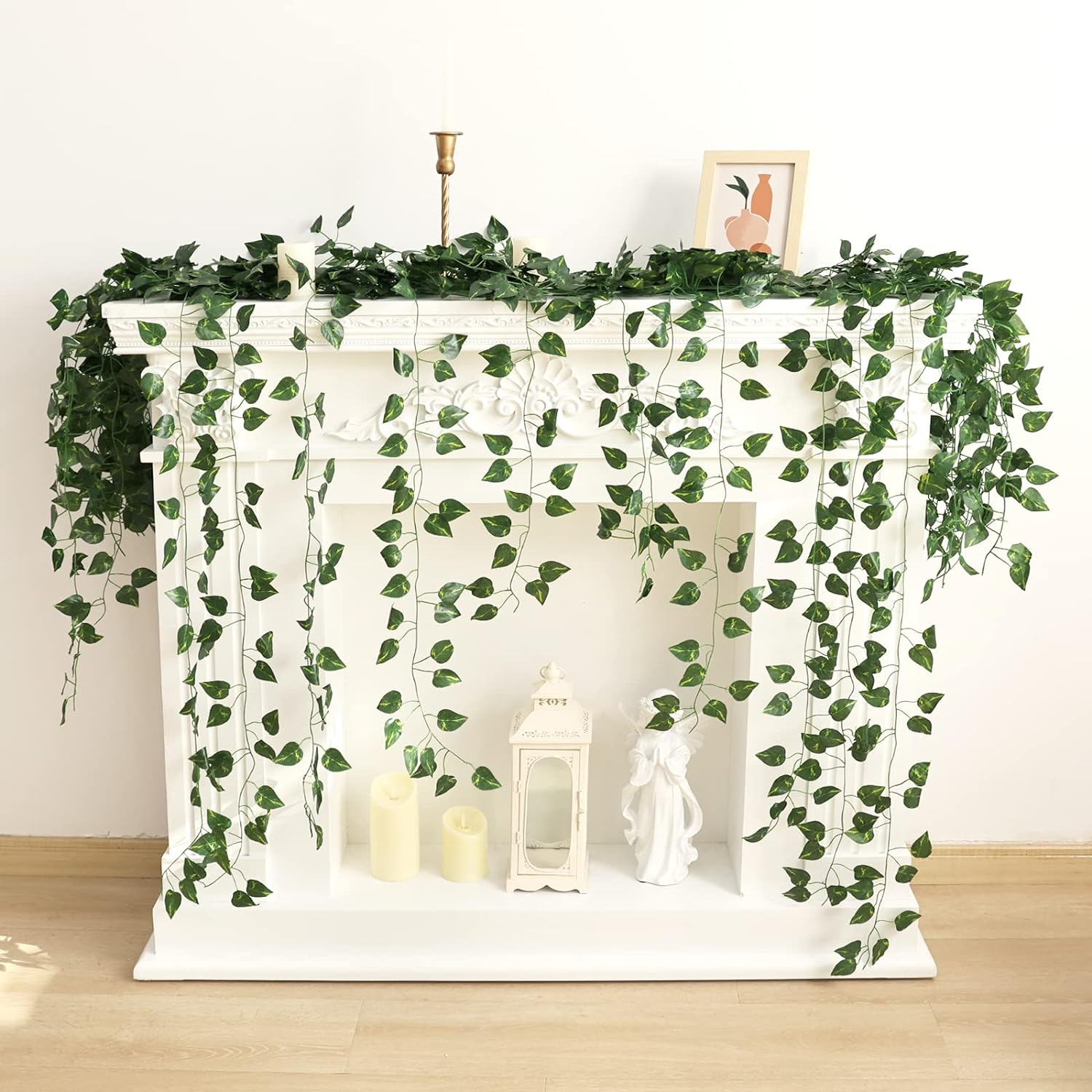 CEWOR 24 Pack 173ft Artificial Ivy Greenery Garland, Fake Vines Hanging Plants Backdrop for Room Bedroom Wall Decor, Green Leaves for Jungle Theme Party Wedding Decoration - Grand Goldman