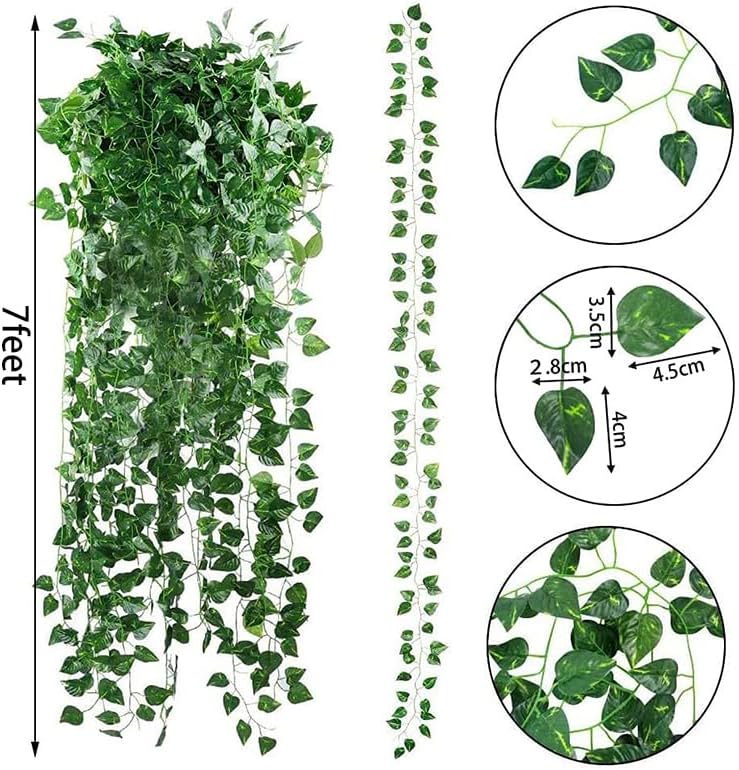 CEWOR 24 Pack 173ft Artificial Ivy Greenery Garland, Fake Vines Hanging Plants Backdrop for Room Bedroom Wall Decor, Green Leaves for Jungle Theme Party Wedding Decoration - Grand Goldman