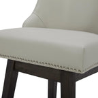 CHITA Counter Height Swivel Barstools, FSC Certified 26" H Seat Height Upholstered Bar Stools Set of 2, Faux Leather in Creamy Grey - Grand Goldman