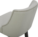 CHITA Counter Height Swivel Barstools, FSC Certified 26" H Seat Height Upholstered Bar Stools Set of 2, Faux Leather in Creamy Grey - Grand Goldman