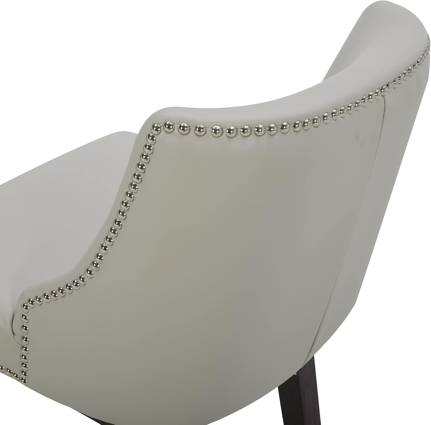 CHITA Counter Height Swivel Barstools, FSC Certified 26" H Seat Height Upholstered Bar Stools Set of 2, Faux Leather in Creamy Grey - Grand Goldman