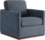 CHITA Genuine Leather Swivel Accent Chair, FSC Certified Mid Century Modern Arm Chair for Living Room and Bedroom, Saddle - Grand Goldman