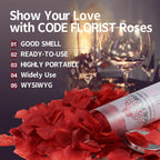 CODE FLORIST 2200 PCS Dark-Red Silk Rose Petals for Valentine's Day,Romantic Night,Wedding,Proposal Anniversary Flower Decorations - Grand Goldman