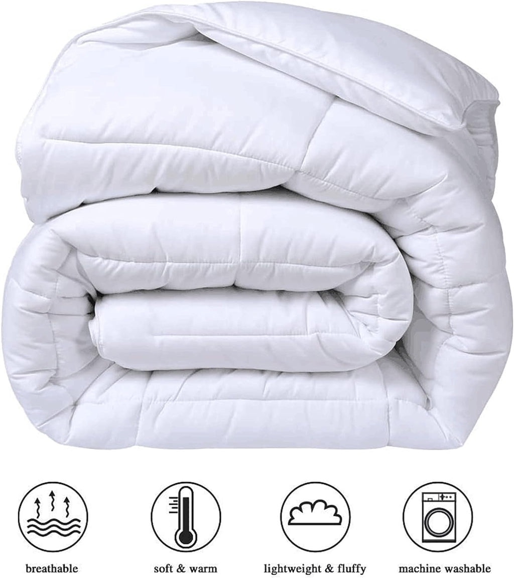 COHOME All Season Queen Cooling Comforter - Premium 2100 Series Down Alternative Comforter - Quilted Duvet Insert with Corner Tabs - Luxury Soft Hotel Comforter - Winter Warm - Reversible - White - Grand Goldman