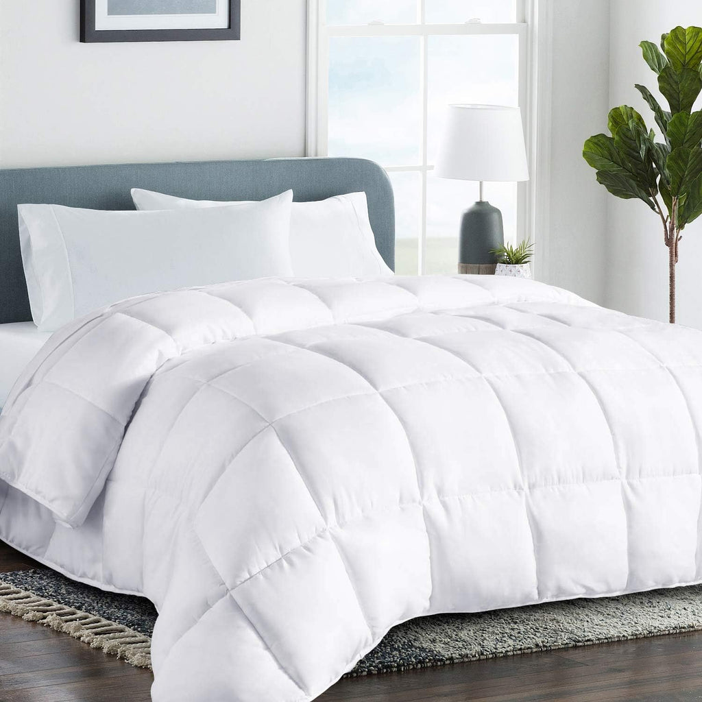 COHOME All Season Queen Cooling Comforter - Premium 2100 Series Down Alternative Comforter - Quilted Duvet Insert with Corner Tabs - Luxury Soft Hotel Comforter - Winter Warm - Reversible - White - Grand Goldman
