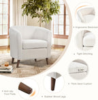 COLAMY Modern Accent Chair with Storage Ottoman, Upholstered Corduroy Barrel Living Room Chair, Armchair Single Sofa for Bedroom/Reading Spaces/Office, Cream - Grand Goldman