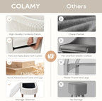 COLAMY Modern Accent Chair with Storage Ottoman, Upholstered Corduroy Barrel Living Room Chair, Armchair Single Sofa for Bedroom/Reading Spaces/Office, Cream - Grand Goldman