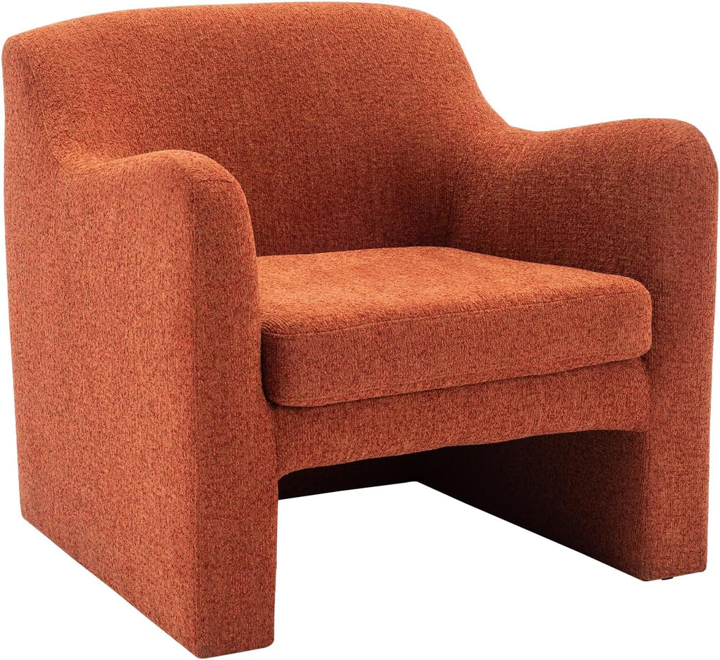 COLAMY Modern Upholstered Accent Chair Armchair with Pillow, Fabric Reading Living Room Side Chair,Single Sofa with Lounge Seat and Wood Legs, Yellow - Grand Goldman