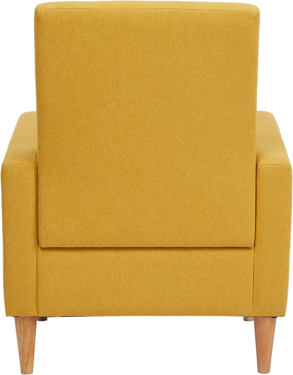 COLAMY Modern Upholstered Accent Chair Armchair with Pillow, Fabric Reading Living Room Side Chair,Single Sofa with Lounge Seat and Wood Legs, Yellow - Grand Goldman
