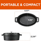 COMMERCIAL CHEF 5-Quart Cast Iron Dutch Oven with Skillet Lid - Grand Goldman