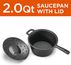 COMMERCIAL CHEF 5-Quart Cast Iron Dutch Oven with Skillet Lid - Grand Goldman