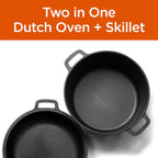 COMMERCIAL CHEF 5-Quart Cast Iron Dutch Oven with Skillet Lid - Grand Goldman