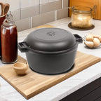 COMMERCIAL CHEF 5-Quart Cast Iron Dutch Oven with Skillet Lid - Grand Goldman