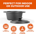 COMMERCIAL CHEF 5-Quart Cast Iron Dutch Oven with Skillet Lid - Grand Goldman