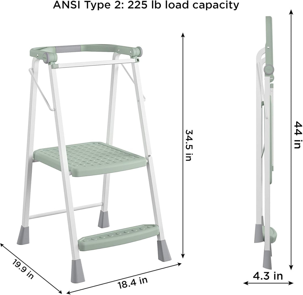 COSCO 2-Step Kitchen Stepper™ Adult Folding Step Stool, Kids Folding "Helper" (Steel/Resin) - Grand Goldman
