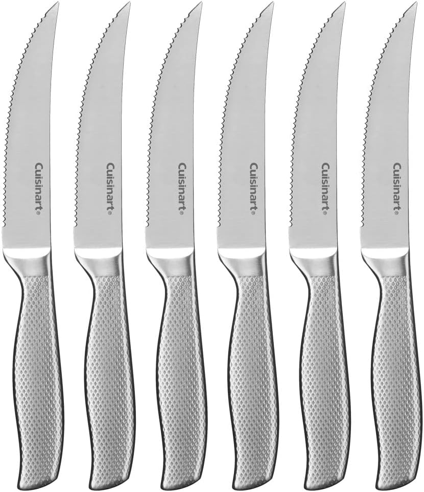 CUISINART Block Knife Set, 15pc Ultra Ultra- Sharp Cutlery Knife Set with Steel Blades for Precise Cutting , Lightweight, Stainless Steel, Durable & Dishwasher Safe, C77SS-15PK - Grand Goldman