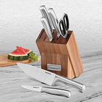 CUISINART Block Knife Set, 15pc Ultra Ultra- Sharp Cutlery Knife Set with Steel Blades for Precise Cutting , Lightweight, Stainless Steel, Durable & Dishwasher Safe, C77SS-15PK - Grand Goldman