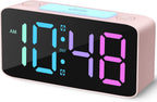 Cadmos Super Loud Alarm Clock for Heavy Sleepers Adults,Digital Clock with 7 Color NightLight,Adjustable Volume,USB Charger,Small Clocks for Bedrooms,Ok to Wake Up for Kids,Teens (White+RGB) - Grand Goldman