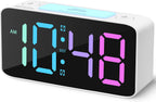 Cadmos Super Loud Alarm Clock for Heavy Sleepers Adults,Digital Clock with 7 Color NightLight,Adjustable Volume,USB Charger,Small Clocks for Bedrooms,Ok to Wake Up for Kids,Teens (White+RGB) - Grand Goldman