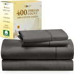 California Design Den 100% Cotton Sheets - 400 Thread Count Sateen Queen Sheets Set Deep Pocket, Soft Queen Size Bed Sheets, Cooling Sheets Queen Size Bed Set, Durable Cotton Bed Sheets (White Sheets) - Grand Goldman