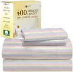 California Design Den 100% Cotton Sheets - 400 Thread Count Sateen Queen Sheets Set Deep Pocket, Soft Queen Size Bed Sheets, Cooling Sheets Queen Size Bed Set, Durable Cotton Bed Sheets (White Sheets) - Grand Goldman