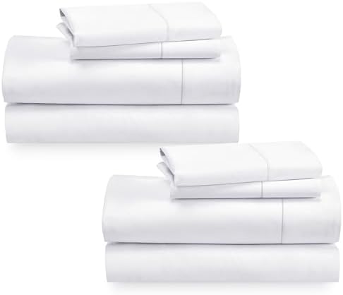 California Design Den 100% Cotton Sheets - 400 Thread Count Sateen Queen Sheets Set Deep Pocket, Soft Queen Size Bed Sheets, Cooling Sheets Queen Size Bed Set, Durable Cotton Bed Sheets (White Sheets) - Grand Goldman