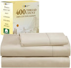 California Design Den 100% Cotton Sheets - 400 Thread Count Sateen Queen Sheets Set Deep Pocket, Soft Queen Size Bed Sheets, Cooling Sheets Queen Size Bed Set, Durable Cotton Bed Sheets (White Sheets) - Grand Goldman