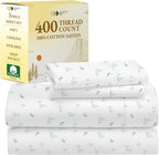 California Design Den 100% Cotton Sheets - 400 Thread Count Sateen Queen Sheets Set Deep Pocket, Soft Queen Size Bed Sheets, Cooling Sheets Queen Size Bed Set, Durable Cotton Bed Sheets (White Sheets) - Grand Goldman